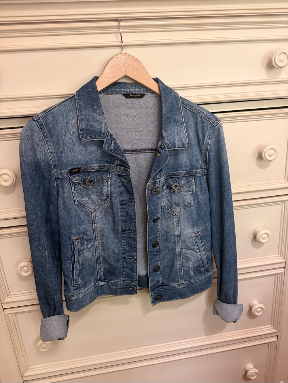 Classic Faded Blue Denim Trucker Jacket by Mavi Gold